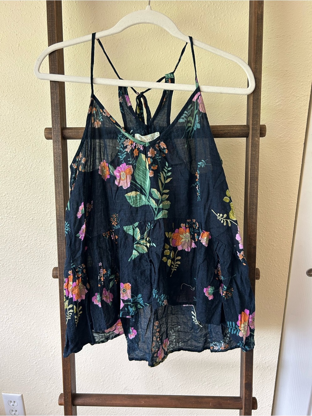 Love Stitch Black Floral Tie-Back Camisole